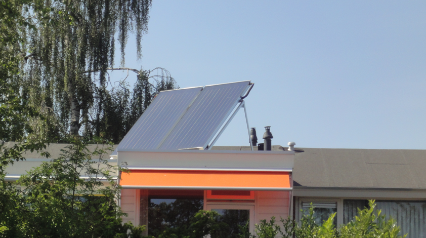 Platdak opstelling zonnecollector